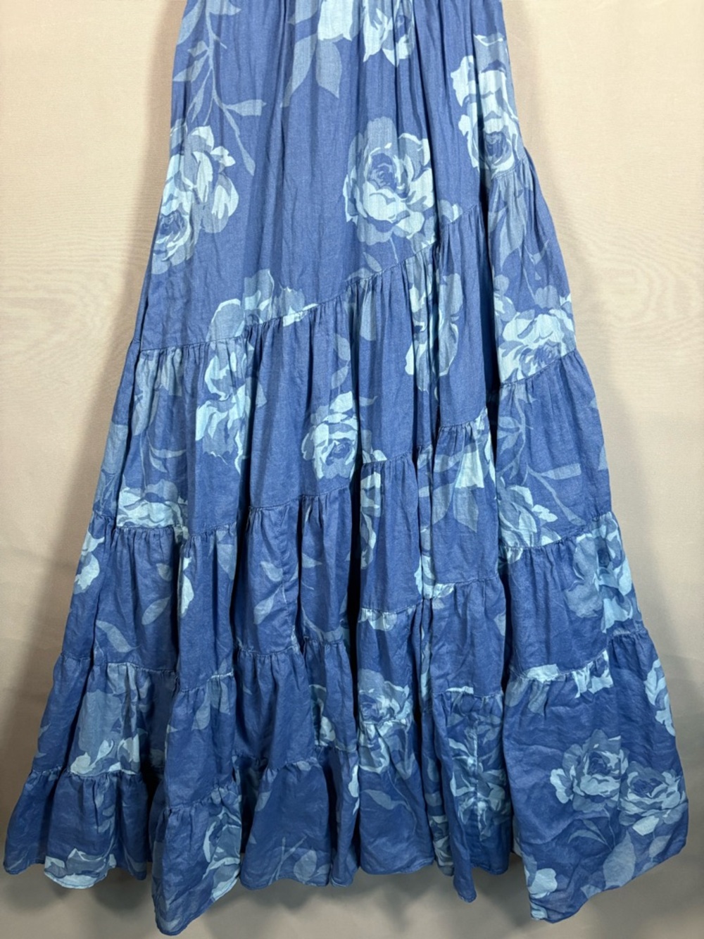 Free People Blue Floral Puff Sleeve Maxi Dress - Picture 2 of 6
